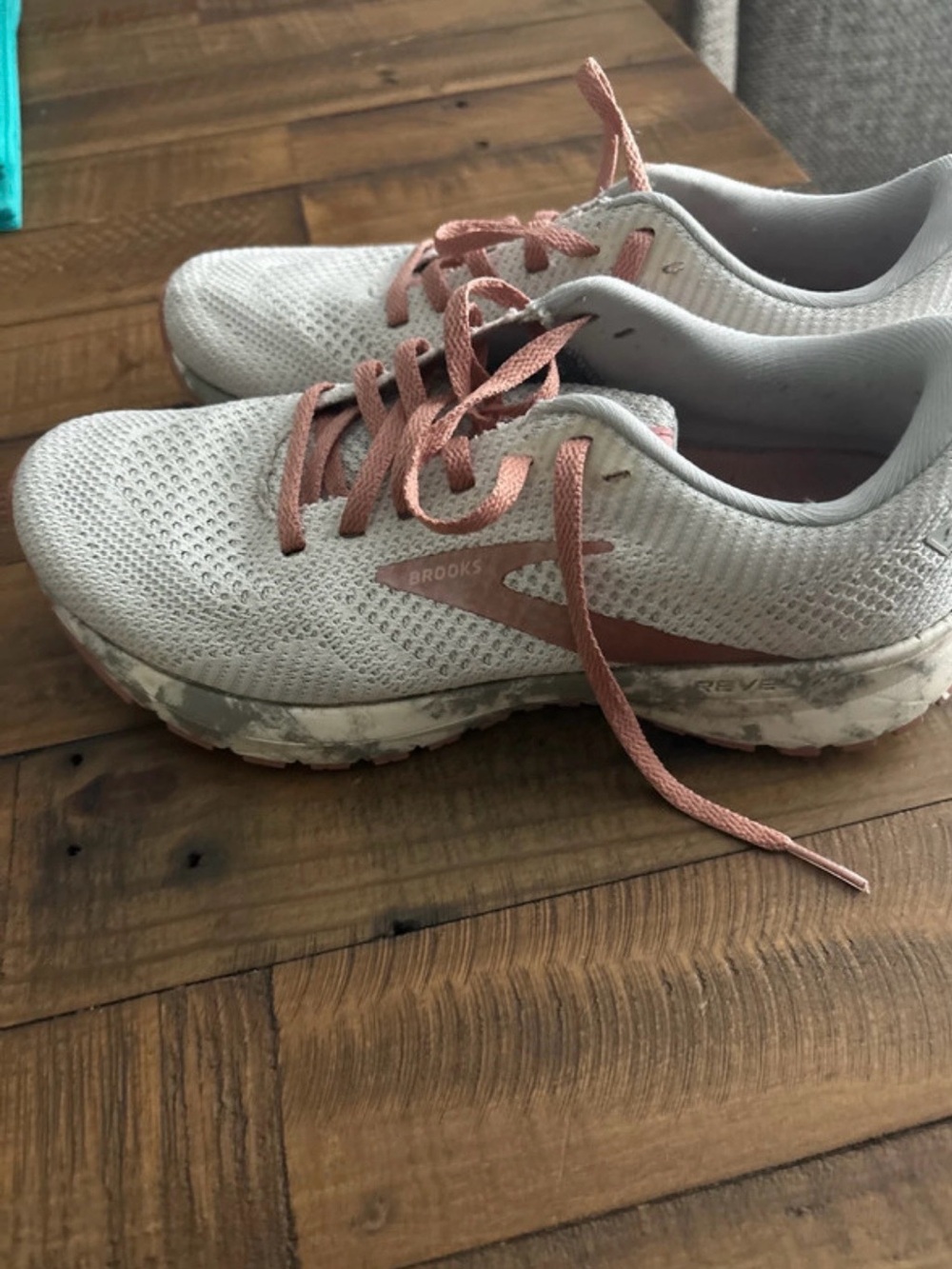Brooks Women’s Athletic Running Shoes - Light Gray with Dusty Pink